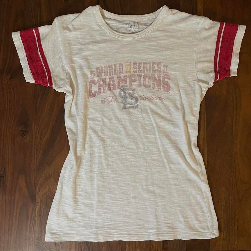 St. Louis Cardinals 2011 World Series Champions Women's Baseball T-Shirt Medium
